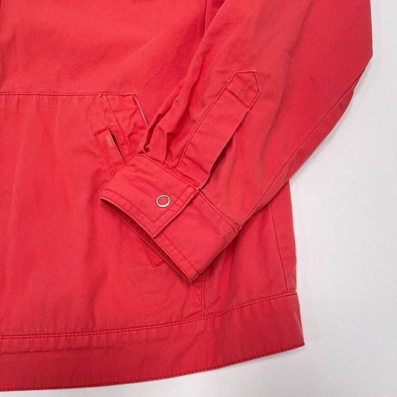 Chico's Jacket Size 1 /‎ Medium Red Snap Button Front Collared Pockets Utility - Picture 4 of 10